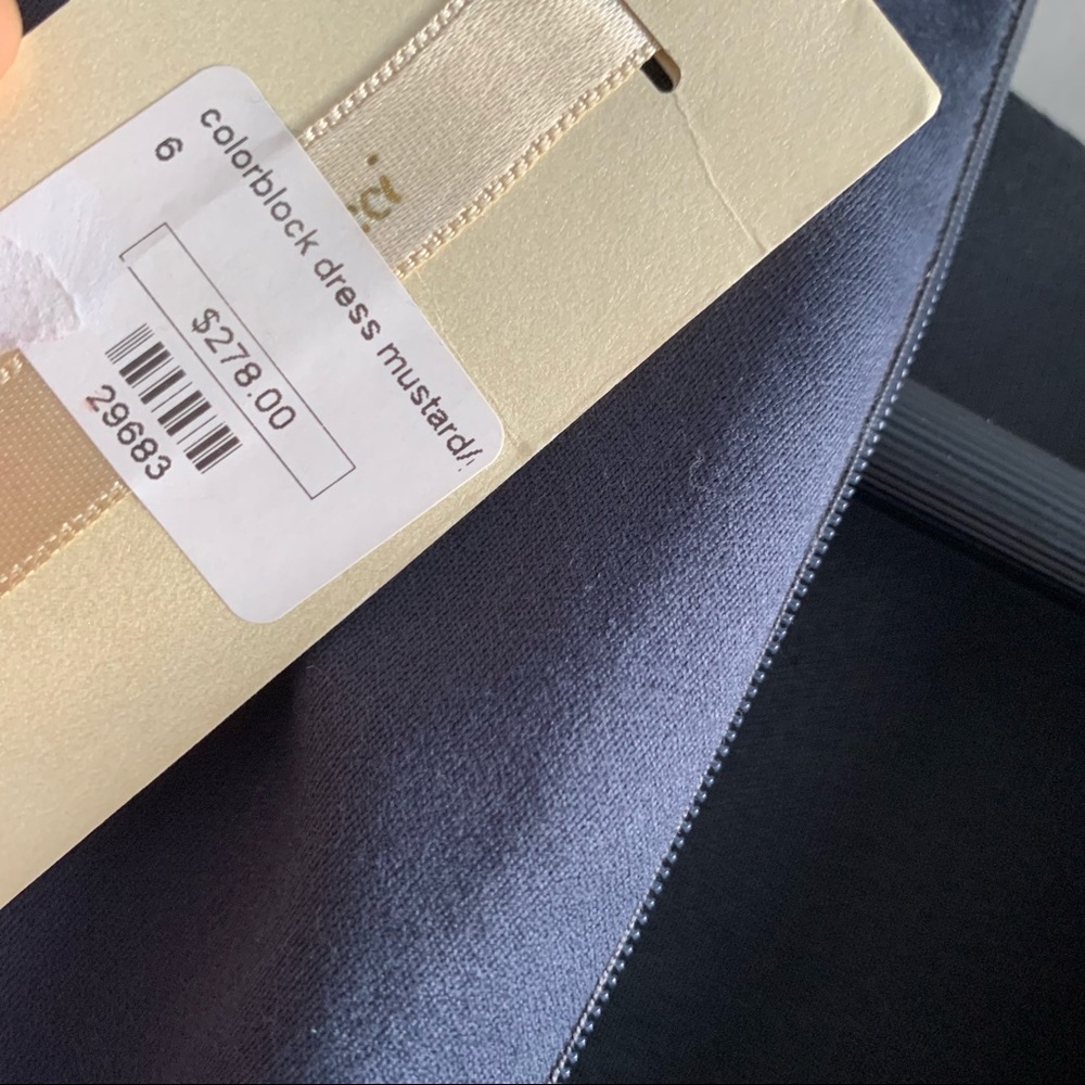 Carlucci Colorblock Pleated Dress mustard - Picture 6 of 9